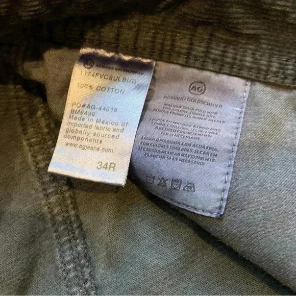 AG Adriano Goldschmied Men's Corduroy Pants - Dark Gray - Picture 3 of 8